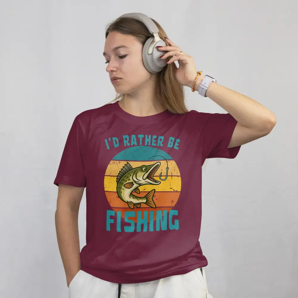 I’d Rather Be Fishing Zander T shirt Print Material Rather Be In Finland