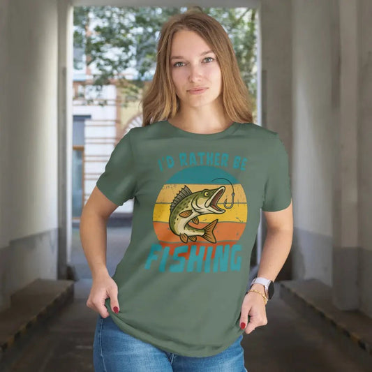 I'd Rather Be Fishing Zander - T-shirt - Rather Be In Finland