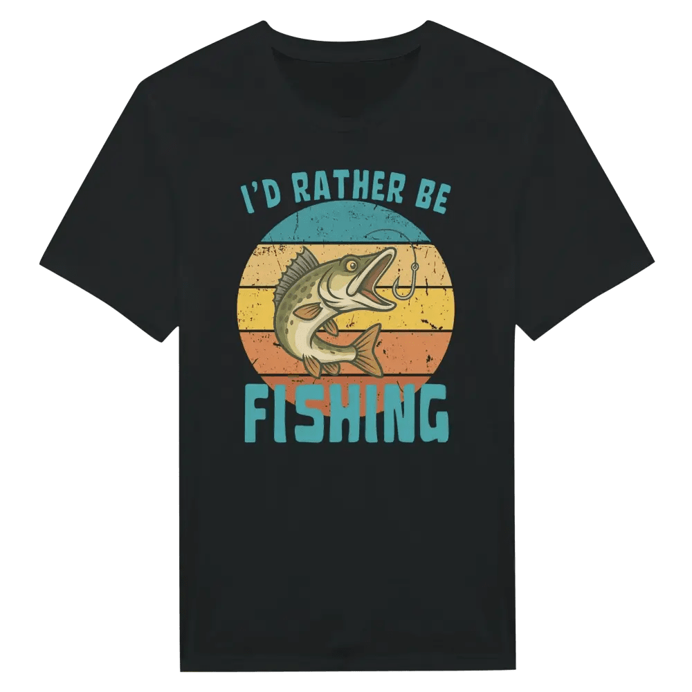 I'd Rather Be Fishing Zander - T-shirt - Rather Be In Finland