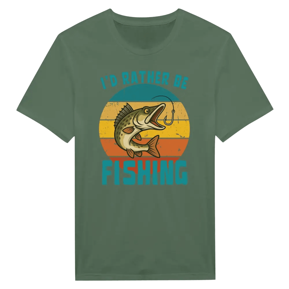 I'd Rather Be Fishing Zander - T-shirt - Rather Be In Finland