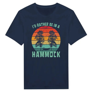 Tuotekuva: t-paita, painatuksena I'd Rather Be In A Hammock (Rather Be in Finland)