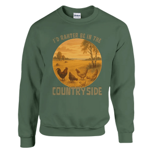 Tuotekuva: collegepaita, painatuksena I'd Rather Be In The Countryside (Rather Be in Finland)