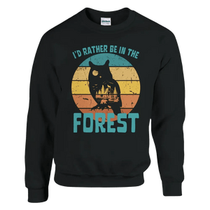 Tuotekuva: collegepaita, painatuksena I'd Rather Be In The Forest 7 (Rather Be in Finland)