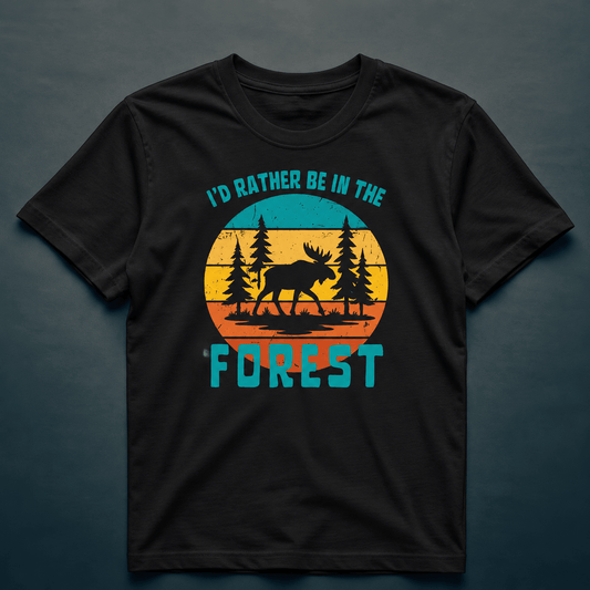 I'd Rather Be In The Forest Moose - T-shirt - Rather Be In Finland