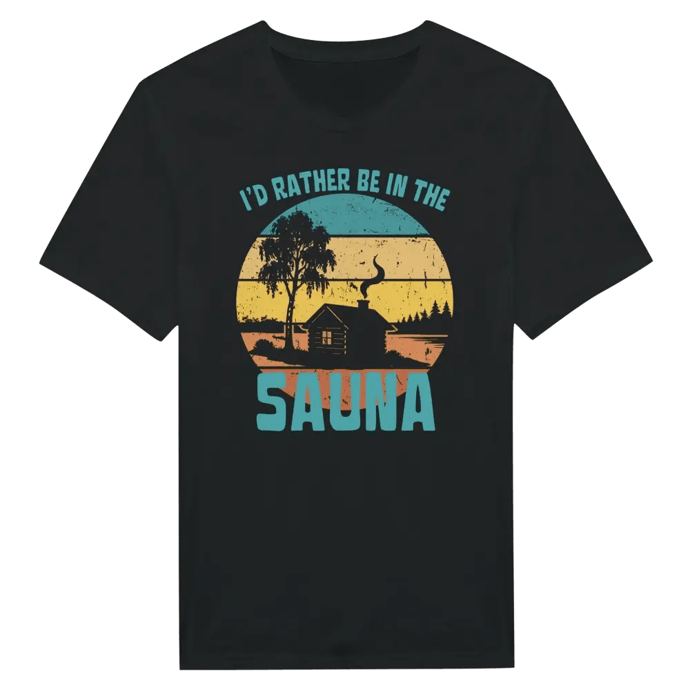 I'd Rather Be In The Sauna Cabin - T-shirt - Rather Be In Finland
