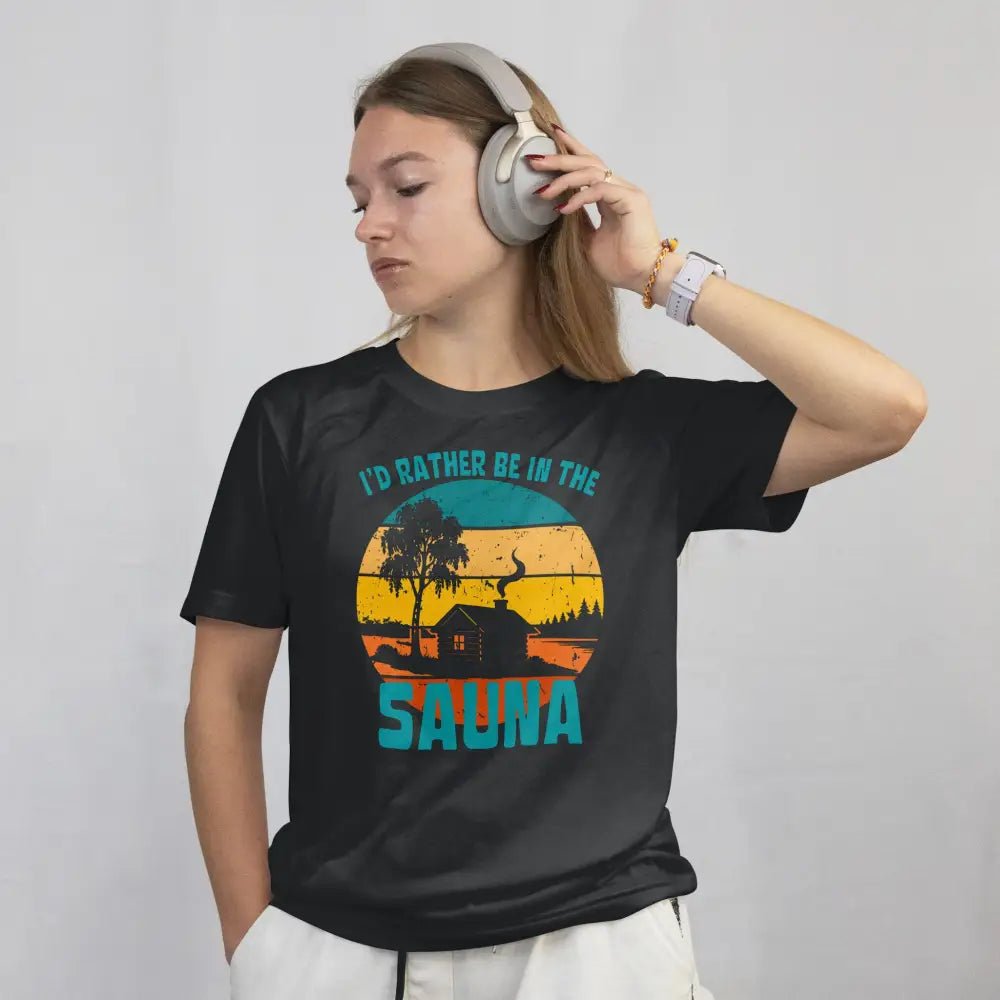 I'd Rather Be In The Sauna Cabin - T-shirt - Rather Be In Finland