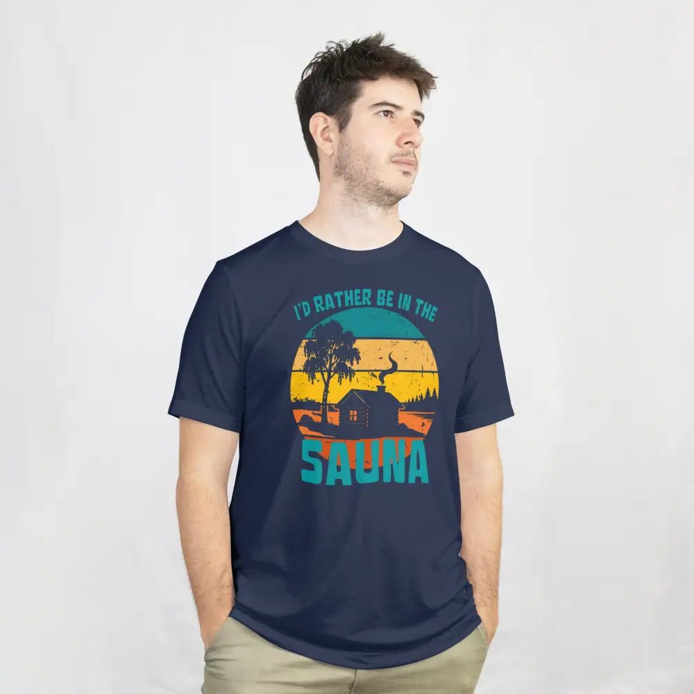 I'd Rather Be In The Sauna Cabin - T-shirt - Rather Be In Finland