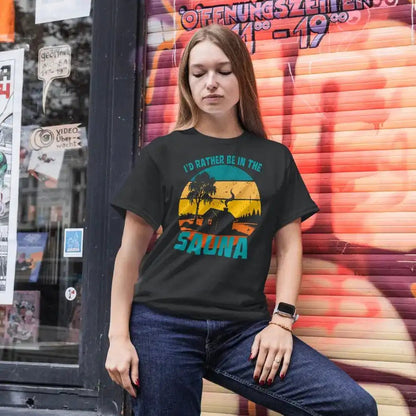 I'd Rather Be In The Sauna Cabin - T-shirt - Rather Be In Finland