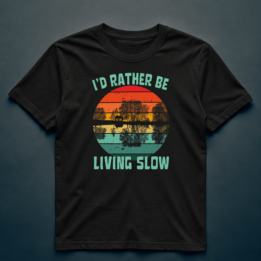 I'd Rather Be Living Slow - T-Shirt - Rather Be In Finland