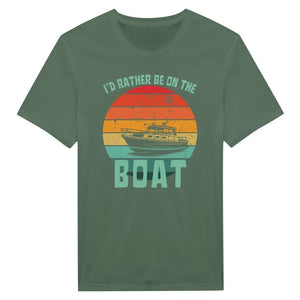 Tuotekuva: t-paita, painatuksena I'd Rather Be On The Boat (Rather Be in Finland)