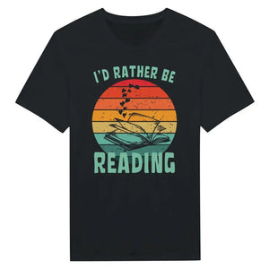 Tuotekuva: t-paita, painatuksena I'd Rather Be Reading (Rather Be in Finland)