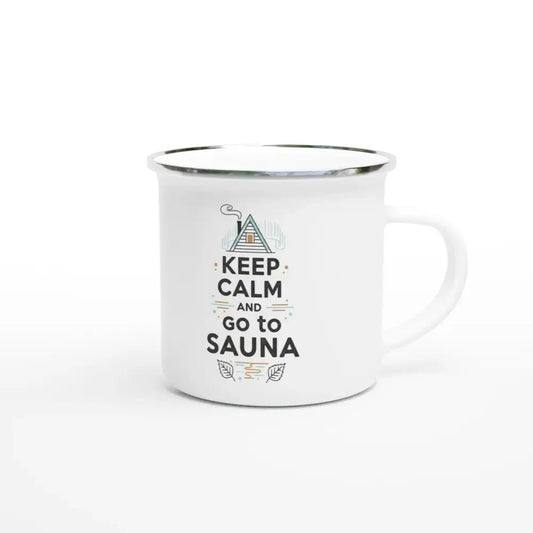 Keep Calm and Go To Sauna - Enamel Mug - Rather Be In Finland