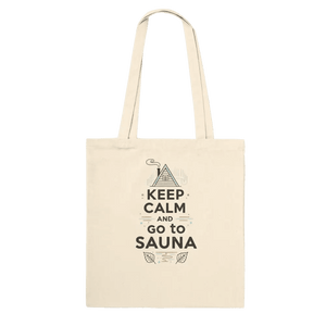 Produktbild: Stofftasche mit dem Motiv „Keep Calm and Go to Sauna“ von Rather Be in Finland