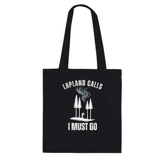 Lapland Calls - Skier Edition - Premium Tote Bag Black - Rather Be In Finland