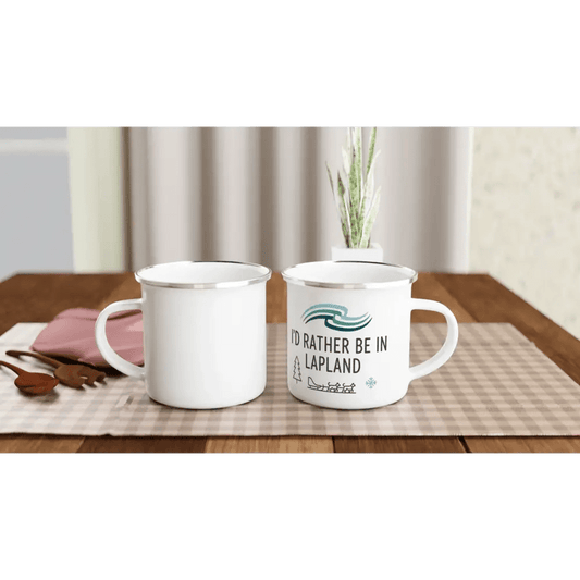 Lapland Husky Sled - Enamel Mug - Rather Be In Finland