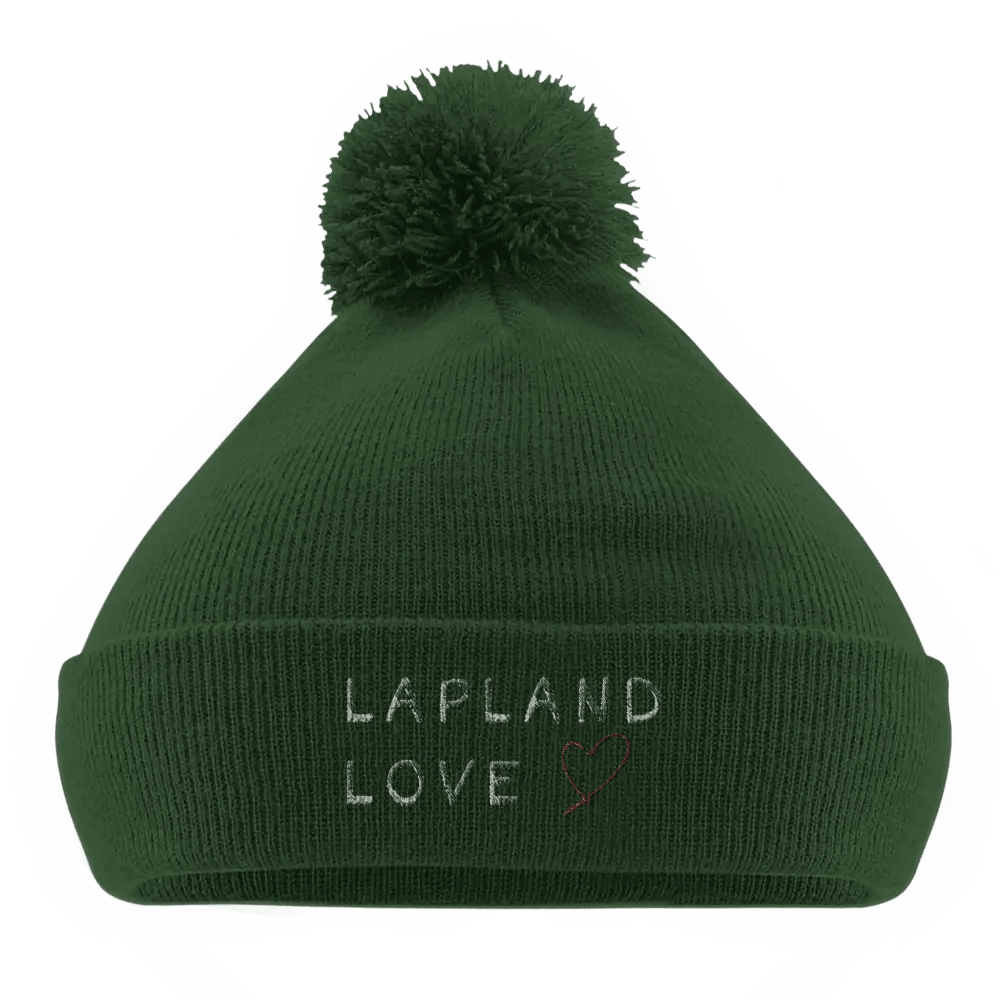 Lapland Love - Embroidered - Pom Pom Beanie - Rather Be In Finland