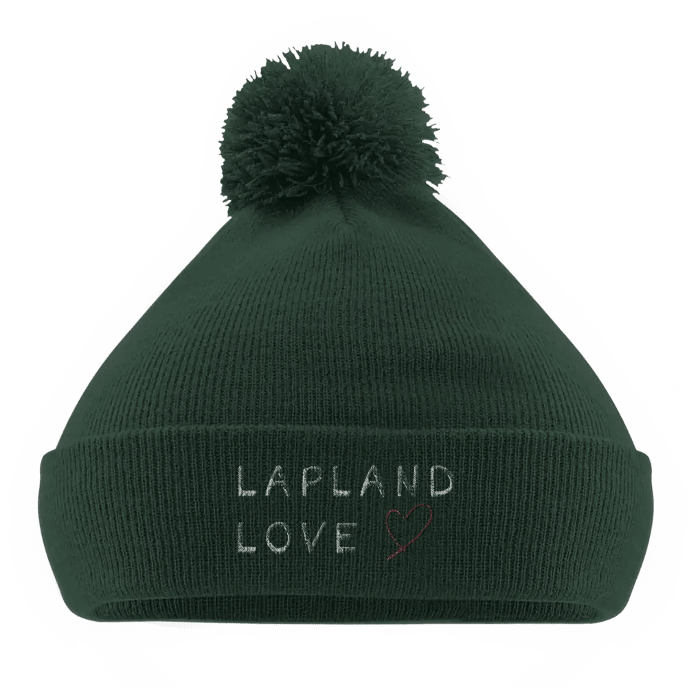 Lapland Love - Embroidered - Pom Pom Beanie - Rather Be In Finland