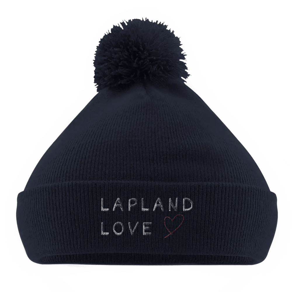 Lapland Love - Embroidered - Pom Pom Beanie - Rather Be In Finland