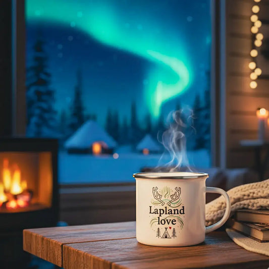 Lapland Love - Enamel Mug - Print Material - Rather Be In Finland €32.95
