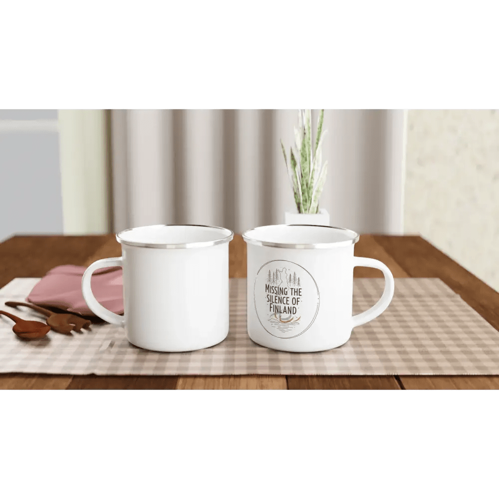 Missing the Silence of Finland Design - Enamel Mug - Rather Be In Finland