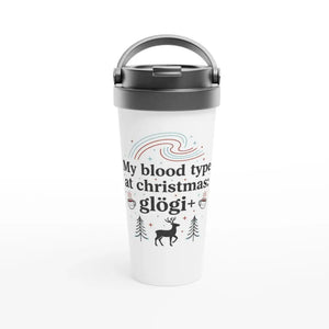 Photo du produit : gobelet isotherme au motif « My Blood Type At Christmas: Glögi+ » de Rather Be in Finland