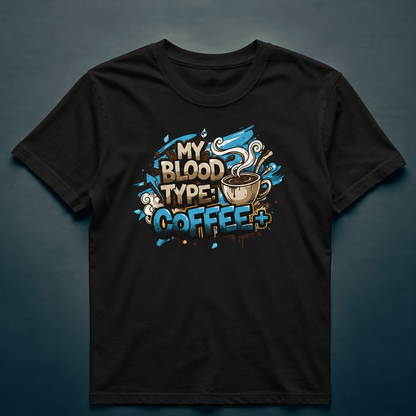 My Blood Type: Coffee+ - T-shirt - Rather Be In Finland