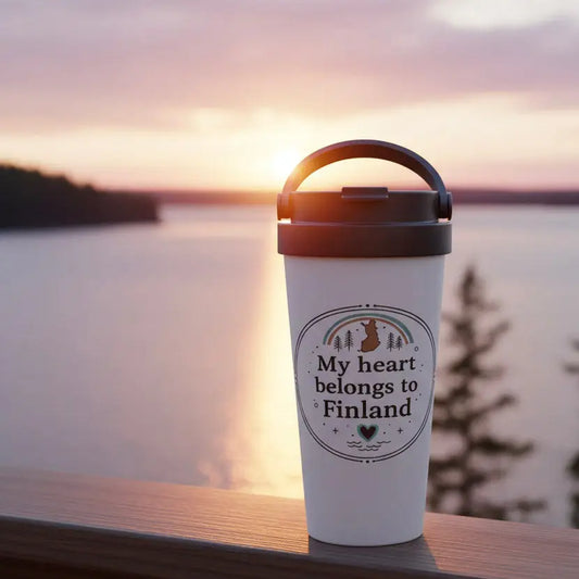 My Heart Belongs To FInland - Stainless Steel Travel Mug - Print Material - Rather Be In Finland €39.95