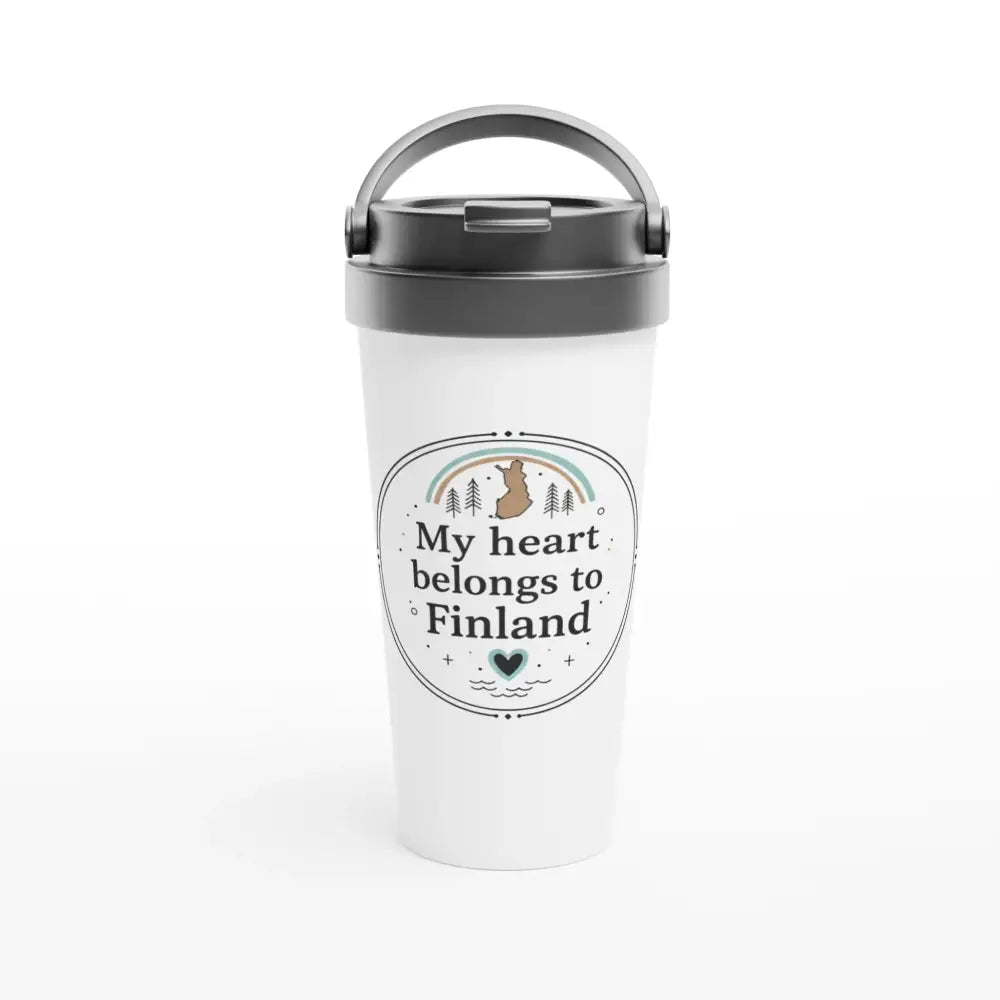 My Heart Belongs To FInland - Stainless Steel Travel Mug - Rather Be In Finland