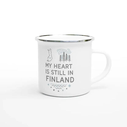 My Heart Is Still in Finland Design - Enamel Mug - Rather Be In Finland