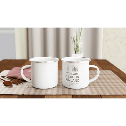 My Heart Is Still in Finland Design - Enamel Mug - Rather Be In Finland