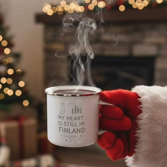 My Heart Is Still in Finland Design - Enamel Mug - Rather Be In Finland