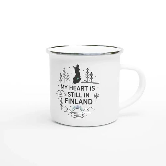 My Heart Is Still in Finland - Enamel Mug - Rather Be In Finland