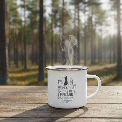 My Heart Is Still in Finland - Enamel Mug - Rather Be In Finland