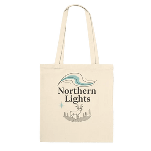 Tuotekuva: kangaskassi, painatuksena Northern Lights - Premium (Rather Be in Finland)