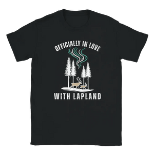 Tuotekuva: t-paita, painatuksena Officially In Love With Lapland (Rather Be in Finland)