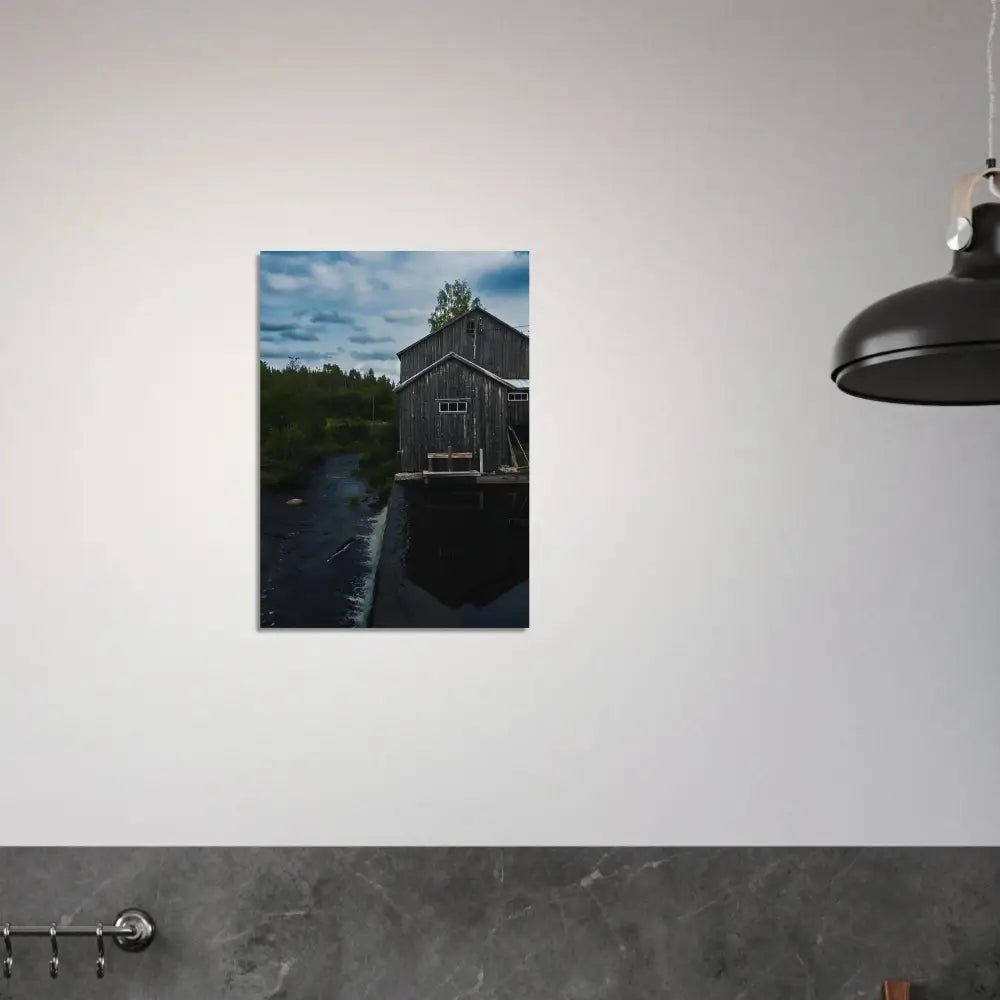 Old Finnish Watermill by the River - Poster - Rather Be In Finland