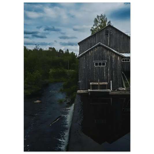 Old Finnish Watermill by the River - Poster - Rather Be In Finland