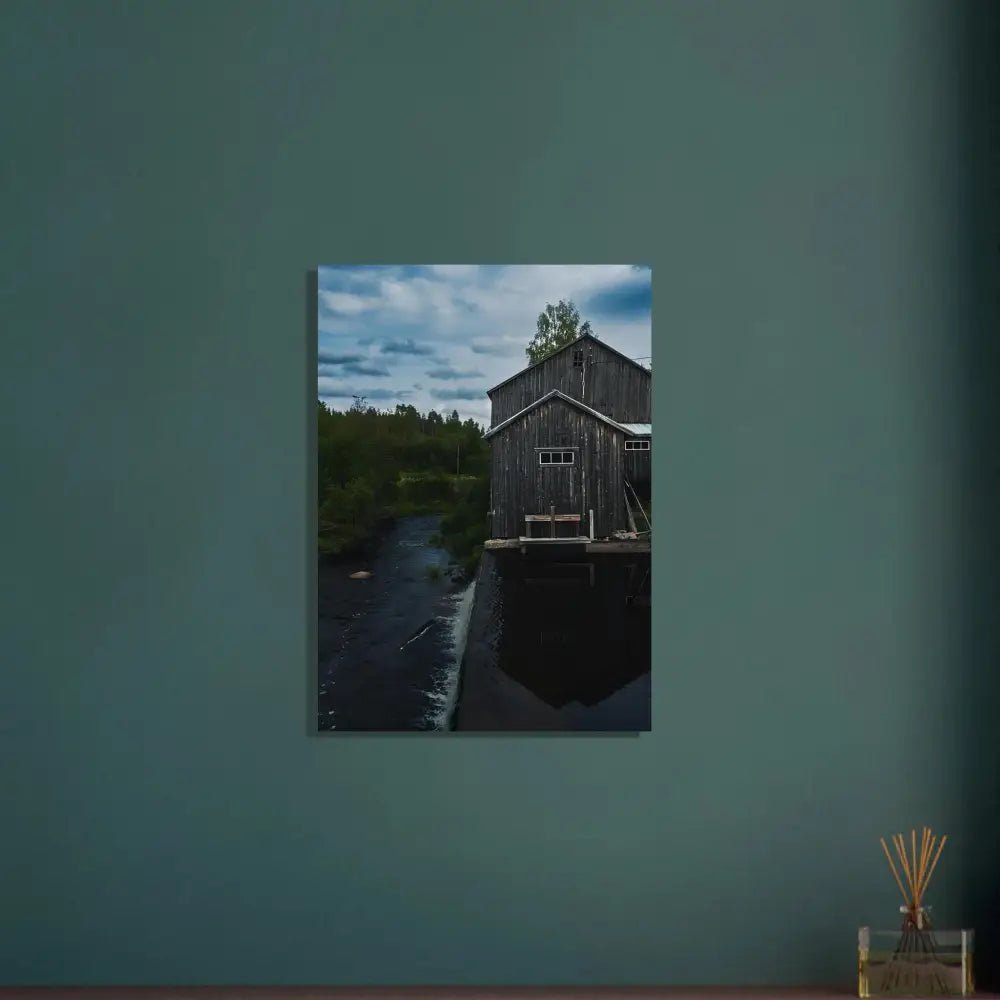 Old Finnish Watermill by the River - Poster - Rather Be In Finland