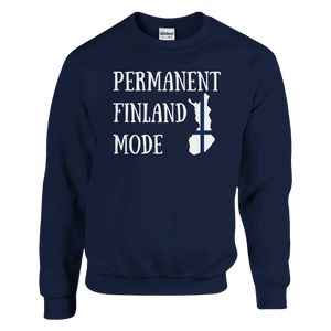 Tuotekuva: collegepaita, painatuksena Permanent Finland Mode (Rather Be in Finland)