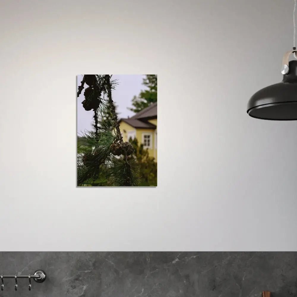 Pine Branch and Old Finnish Log House - Poster - Rather Be In Finland