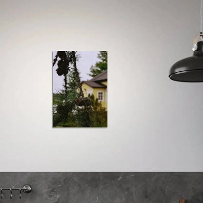 Pine Branch and Old Finnish Log House - Poster - Rather Be In Finland