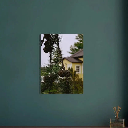 Pine Branch and Old Finnish Log House - Poster - Rather Be In Finland