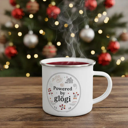 Powered By Glögi - Enamel Mug - Print Material - Rather Be In Finland €32.95