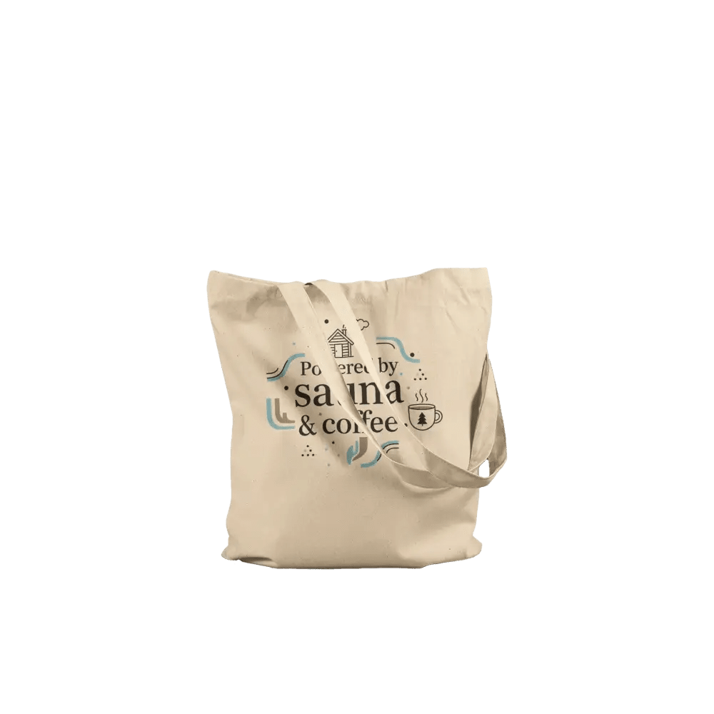 Powered by Sauna & Coffee - Premium Cotton Tote Bag - Rather Be In Finland