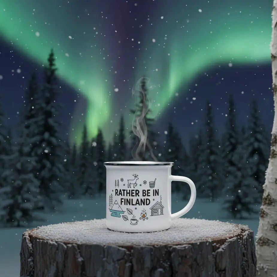 Rather Be In Finland - Enamel Mug - Rather Be In Finland