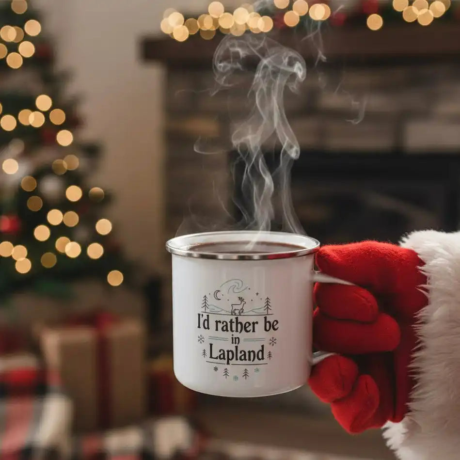 authentic finnish enamel mugs with classic and minimalistic prints