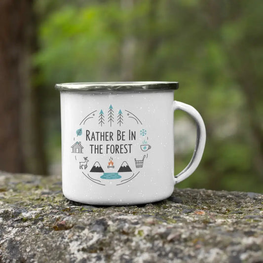 Rather Be In The Forest - Enamel Mug - Print Material - Rather Be In Finland €32.95