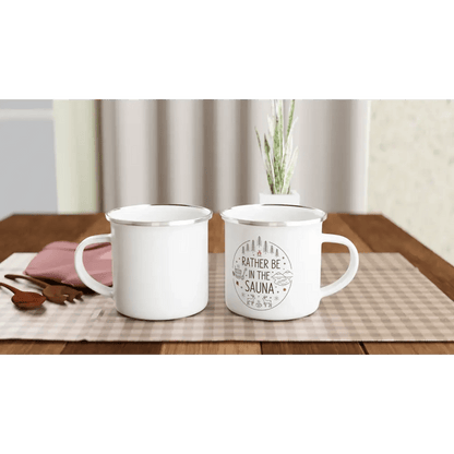 Rather Be In The Sauna - Enamel Mug - Rather Be In Finland