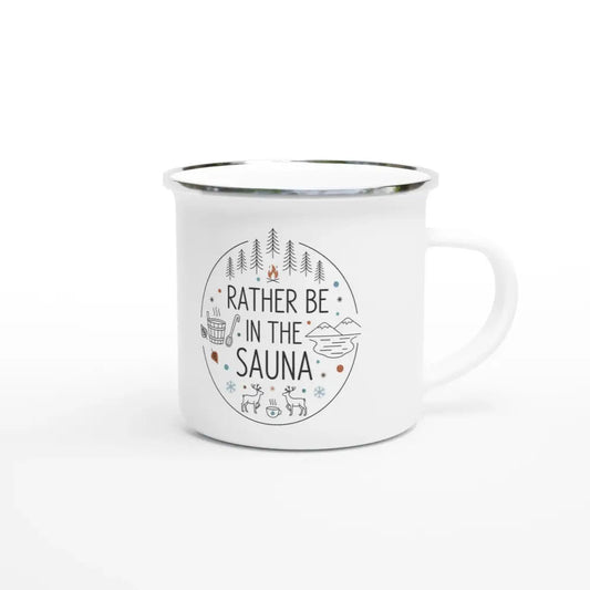 Rather Be In The Sauna - Enamel Mug - Rather Be In Finland