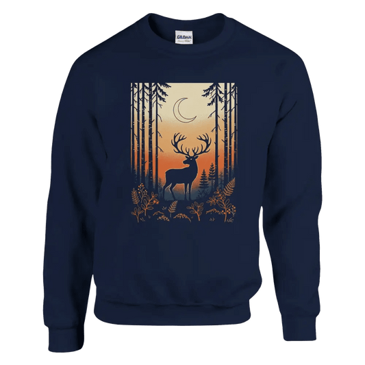 Reindeer Under the Crescent Moon - Finland Forest Sweatshirt - Rather Be In Finland